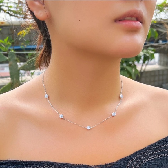 Gorgeous 925 Sterling Silver Stacked Round Chain Necklace - Picture 4 of 5